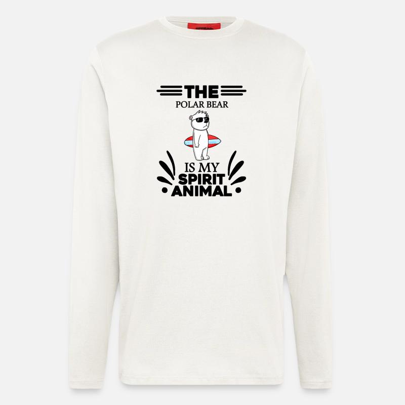 Eisbär Polarbär Bär - Langarmshirt - made by SPREAD  - OFF WHITE