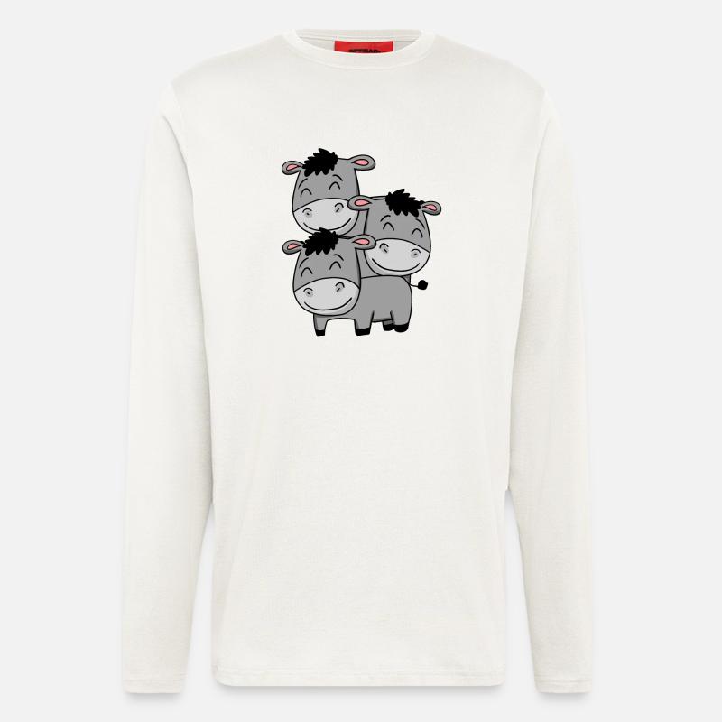 Niedliche Esel - Langarmshirt - made by SPREAD  - OFF WHITE