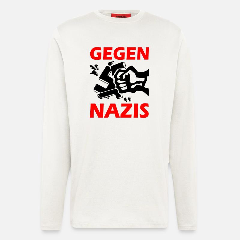 Gegen nazis faust - Langarmshirt - made by SPREAD - OFF WHITE