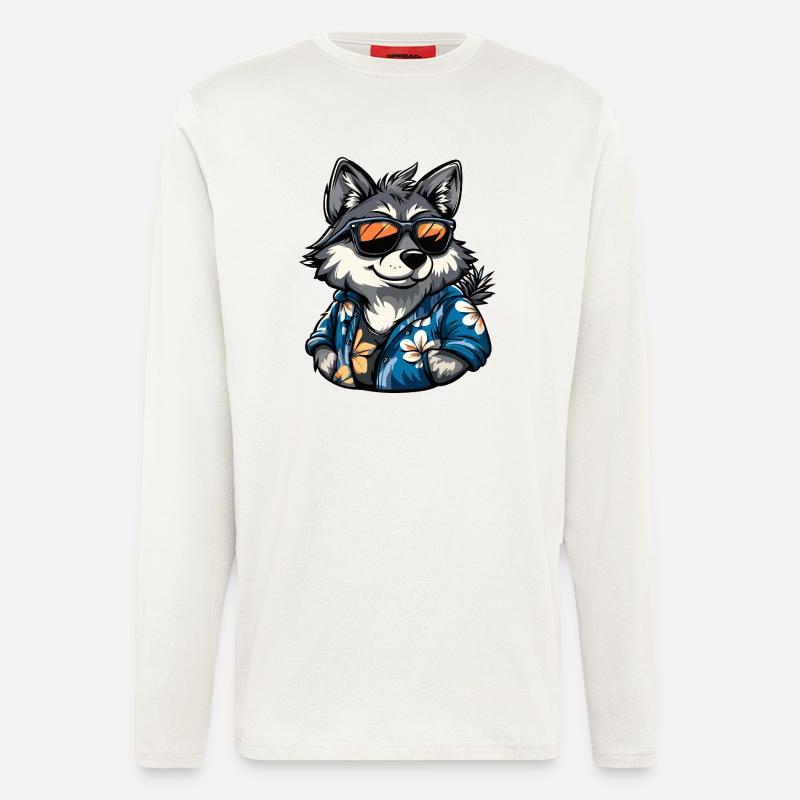 Wolf Comic Vacation - Longsleeve - made by SPREAD  - OFF WHITE