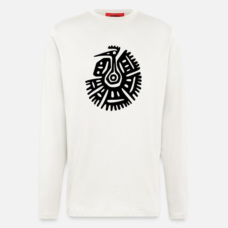 Geier Maya Kunst - Langarmshirt - made by SPREAD  - OFF WHITE