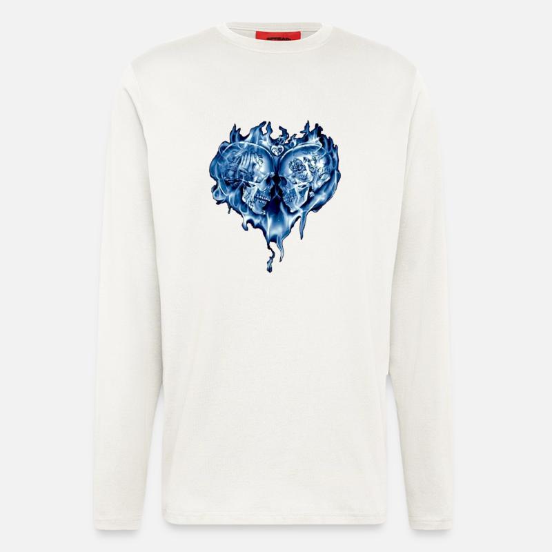 Skull Herz - Langarmshirt - made by SPREAD - OFF WHITE