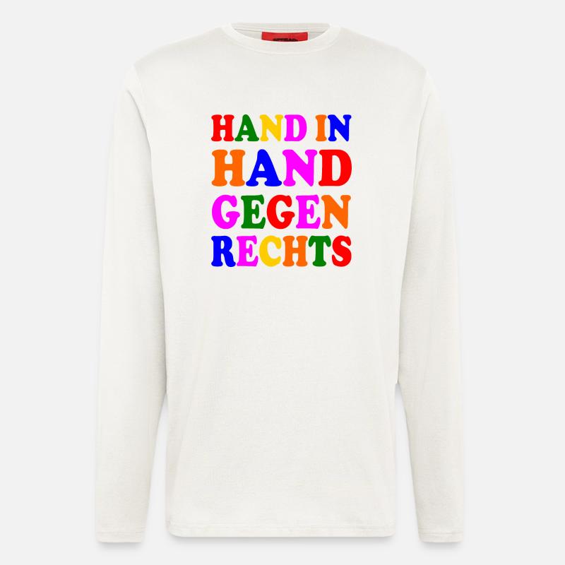 Gegen rechts - Langarmshirt - made by SPREAD  - OFF WHITE