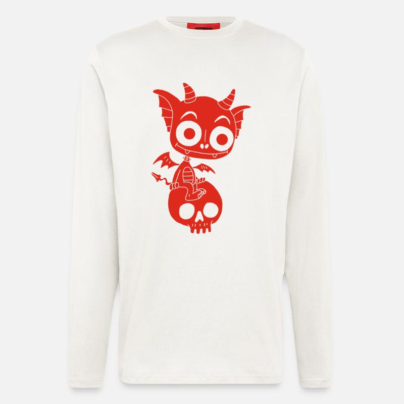 Kleiner roter Dämon ruht - Langarmshirt - made by SPREAD  - OFF WHITE
