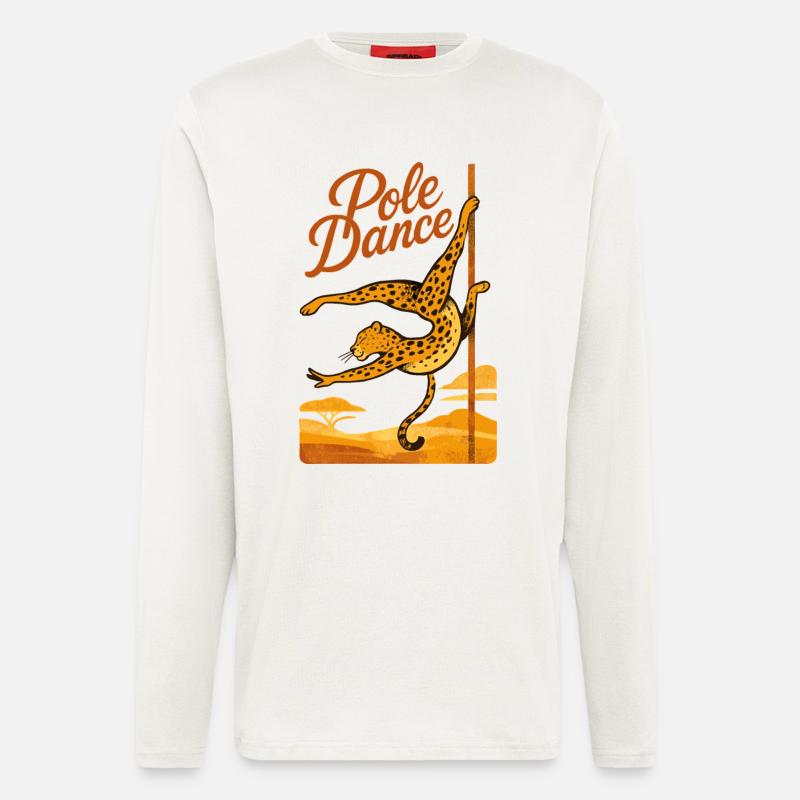 Pole Dance Leopardin Poledancerin Geschenk - Langarmshirt - made by SPREAD  - OFF WHITE