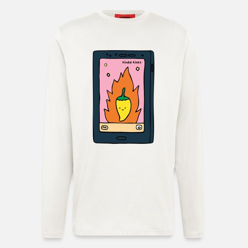 Spicy E-Reader “Kinks” Design | Funny BookT - Langarmshirt - made by SPREAD  - OFF WHITE
