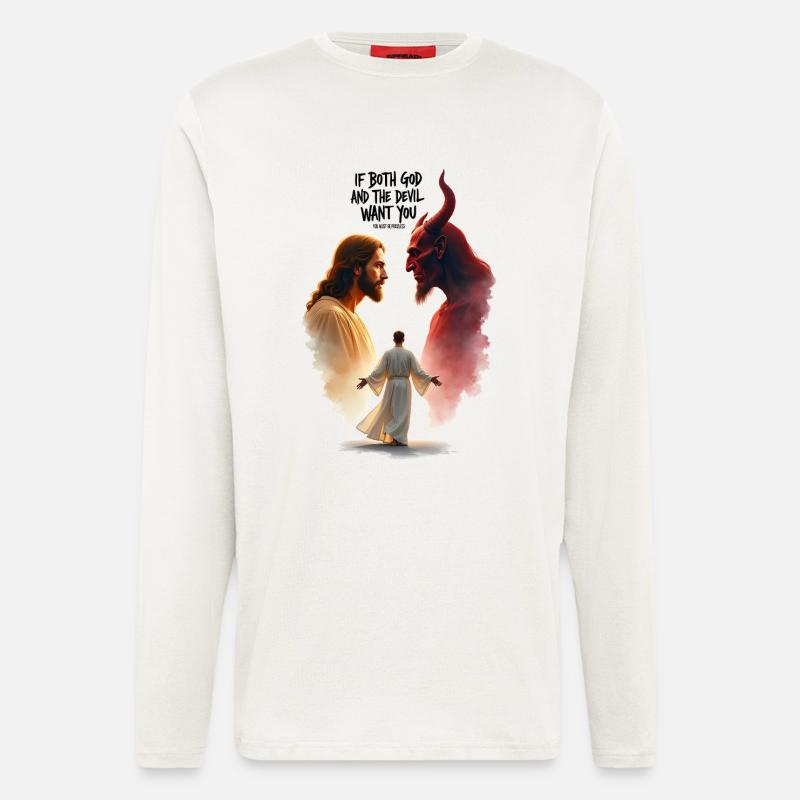 God's Choice Between Good and Evil - Longsleeve - made by SPREAD  - OFF WHITE