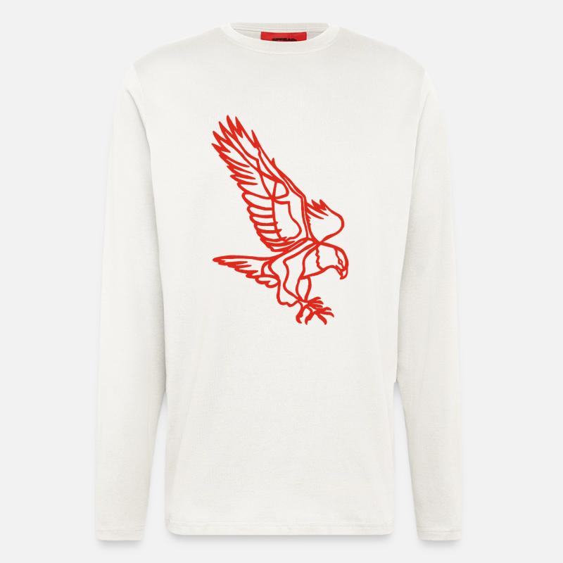 Red eagle in flight - Longsleeve - made by SPREAD  - OFF WHITE