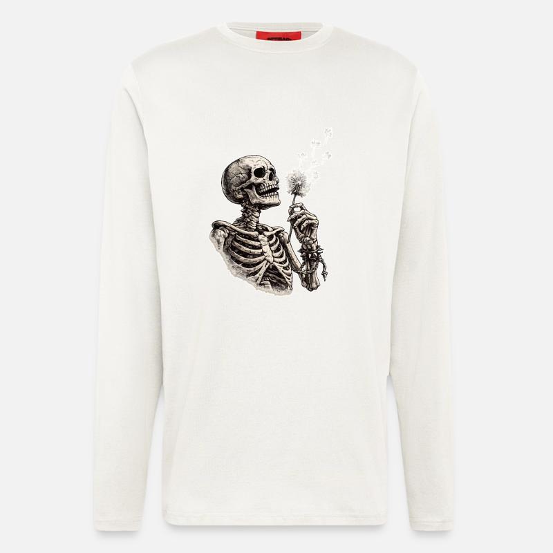 Skeleton with dandelion - Longsleeve - made by SPREAD  - OFF WHITE