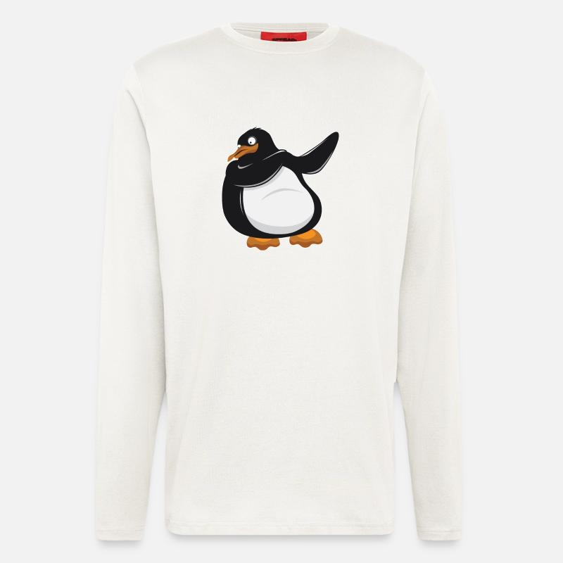 Dabbing penguin - penguin - Longsleeve - made by SPREAD  - OFF WHITE