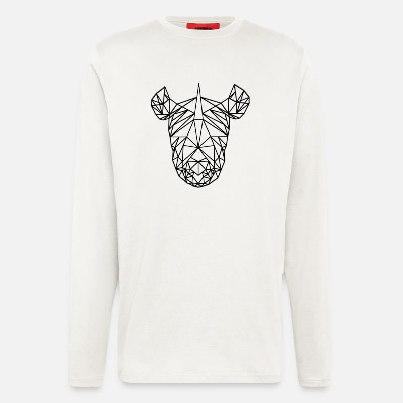 Rhino LowPoly Black & White - Longsleeve - made by SPREAD  - OFF WHITE