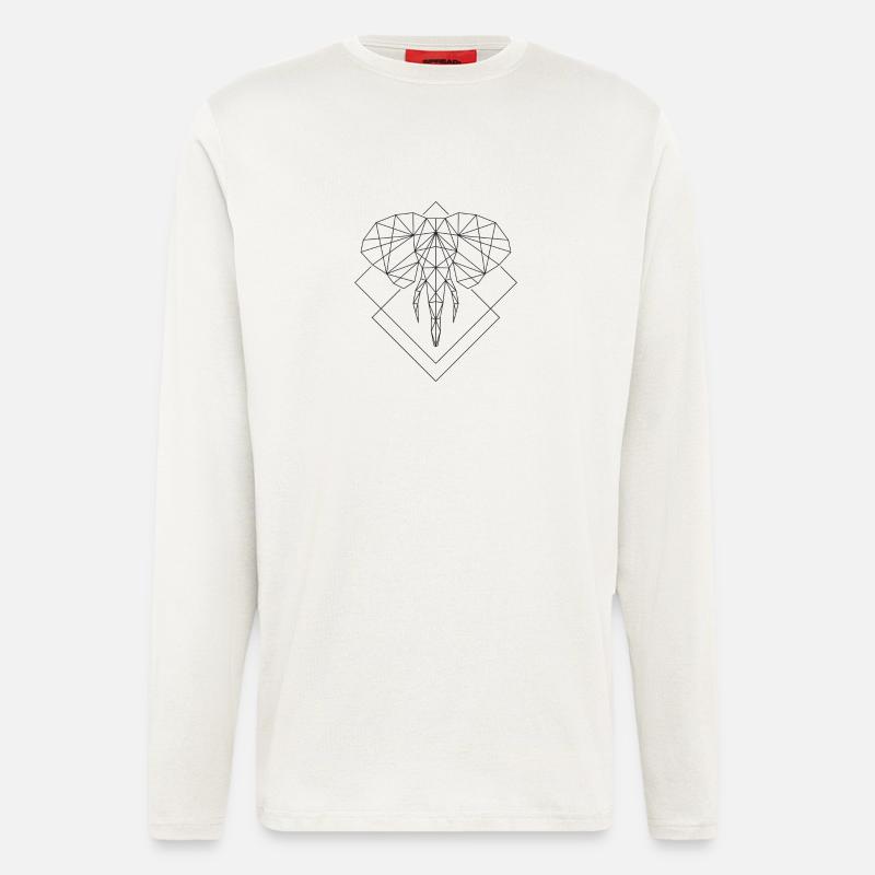 Polygon Elefant - Langarmshirt - made by SPREAD  - OFF WHITE