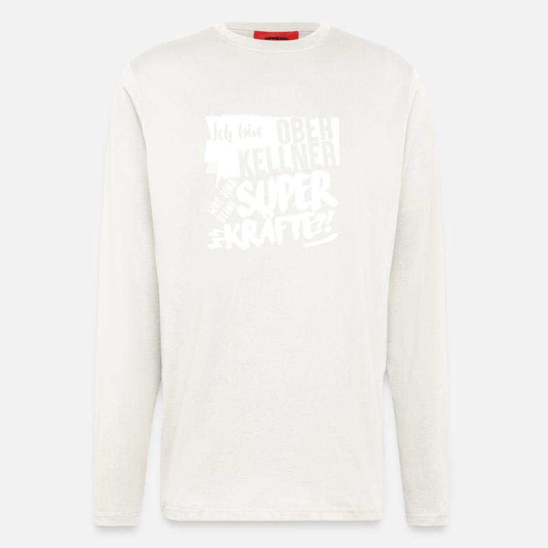 Superkräfte Oberkellner Geschenk - Langarmshirt - made by SPREAD  - OFF WHITE