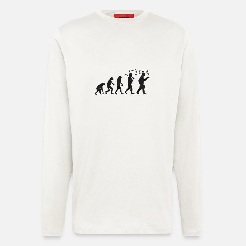 Evolution - Kapitalist - Geschenk - Langarmshirt - made by SPREAD  - OFF WHITE