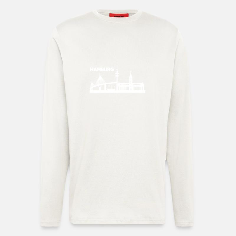 Hamburg Skyline - Langarmshirt - made by SPREAD  - OFF WHITE
