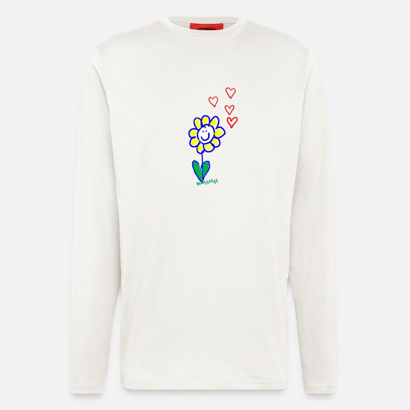 Joyeuse fleur - Manches longues bio décontracté fabriqué en UE - OFF WHITE