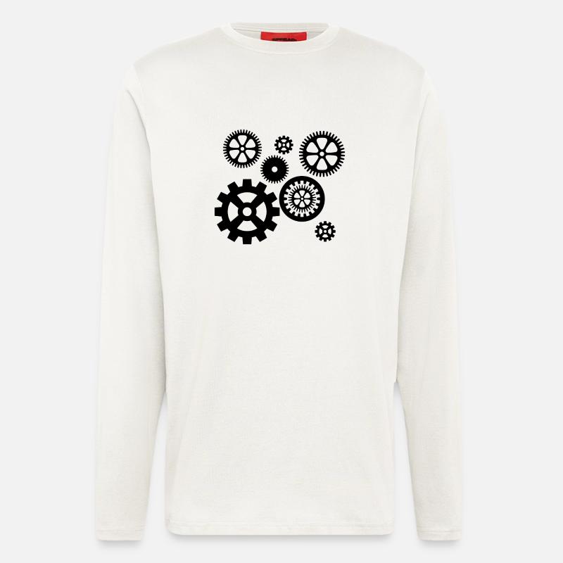 Zahnräder - Langarmshirt - made by SPREAD  - OFF WHITE