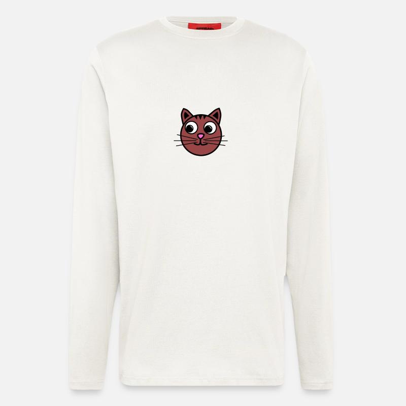 Braune Katze - Langarmshirt - made by SPREAD  - OFF WHITE