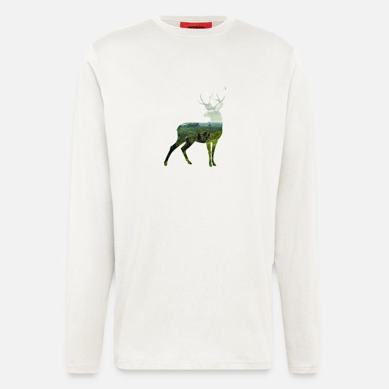 Hirsch Silhoutte - Langarmshirt - made by SPREAD  - OFF WHITE
