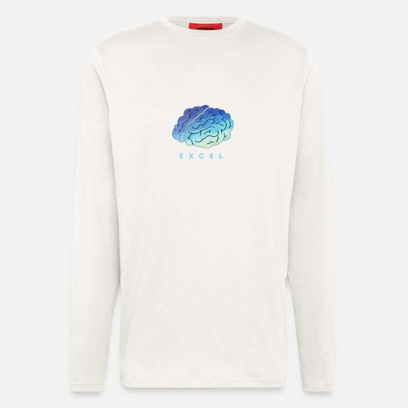EXCEL brain - brain - Longsleeve - made by SPREAD  - OFF WHITE