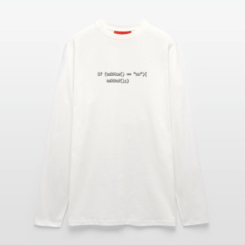 Si IF mère père nerd programmeur de code source Manches longues bio décontracté fabriqué en UE