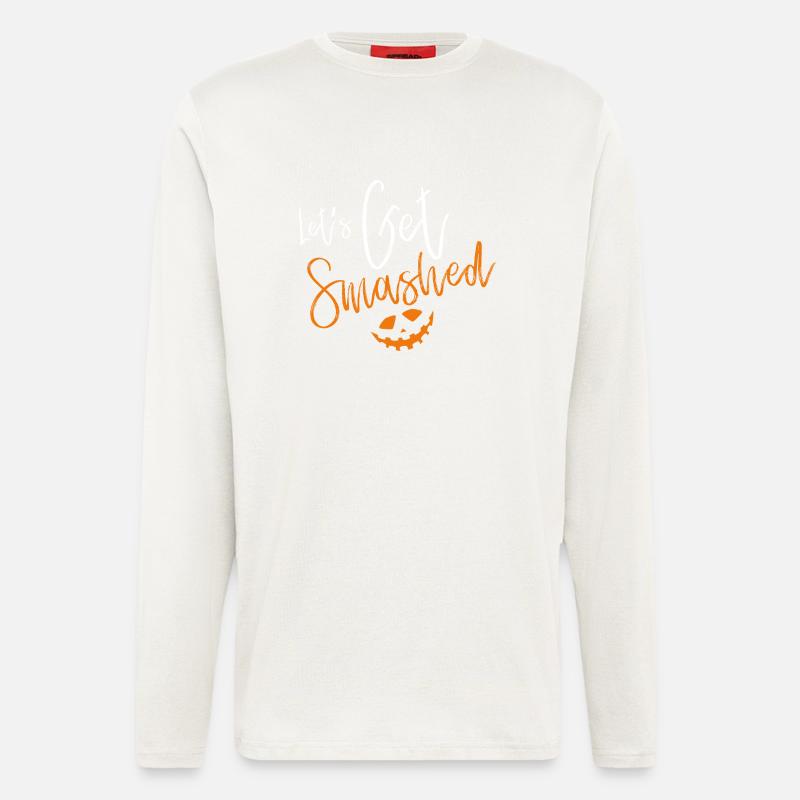 Halloween pumpkin gift Lantern trickle - Longsleeve - made by SPREAD - OFF WHITE