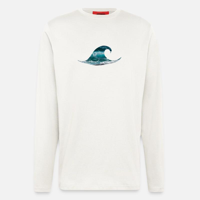 Wave ocean sea surfing - Longsleeve - made by SPREAD  - OFF WHITE