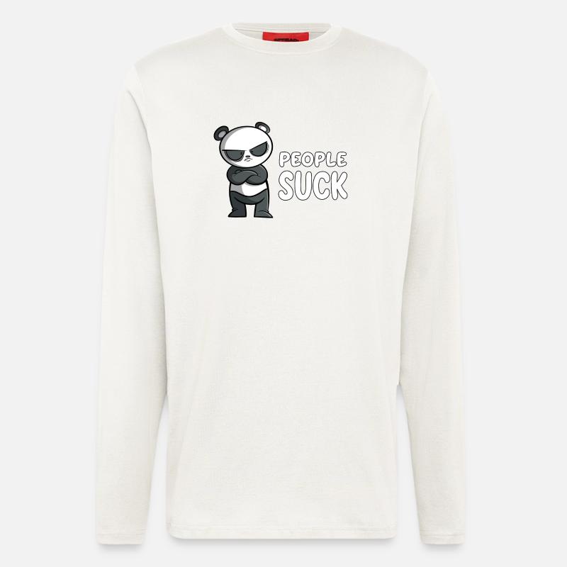 People Suck - Panda - Langarmshirt - made by SPREAD  - OFF WHITE