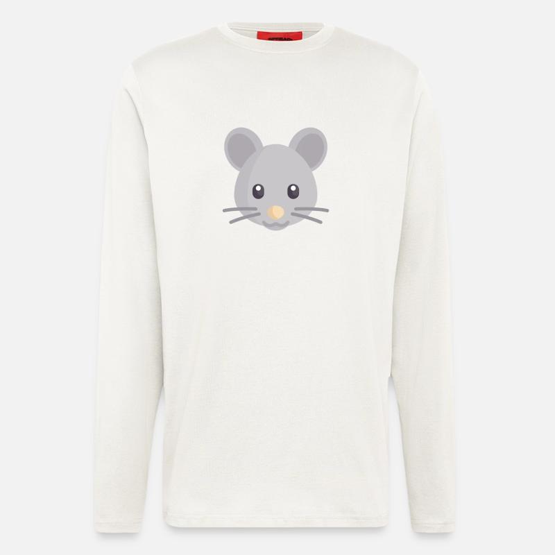 süße graue Maus - Langarmshirt - made by SPREAD  - OFF WHITE