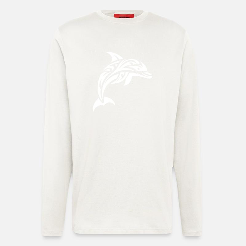 Jumping Cute Tattoo Dolphin - Longsleeve - made by SPREAD  - OFF WHITE