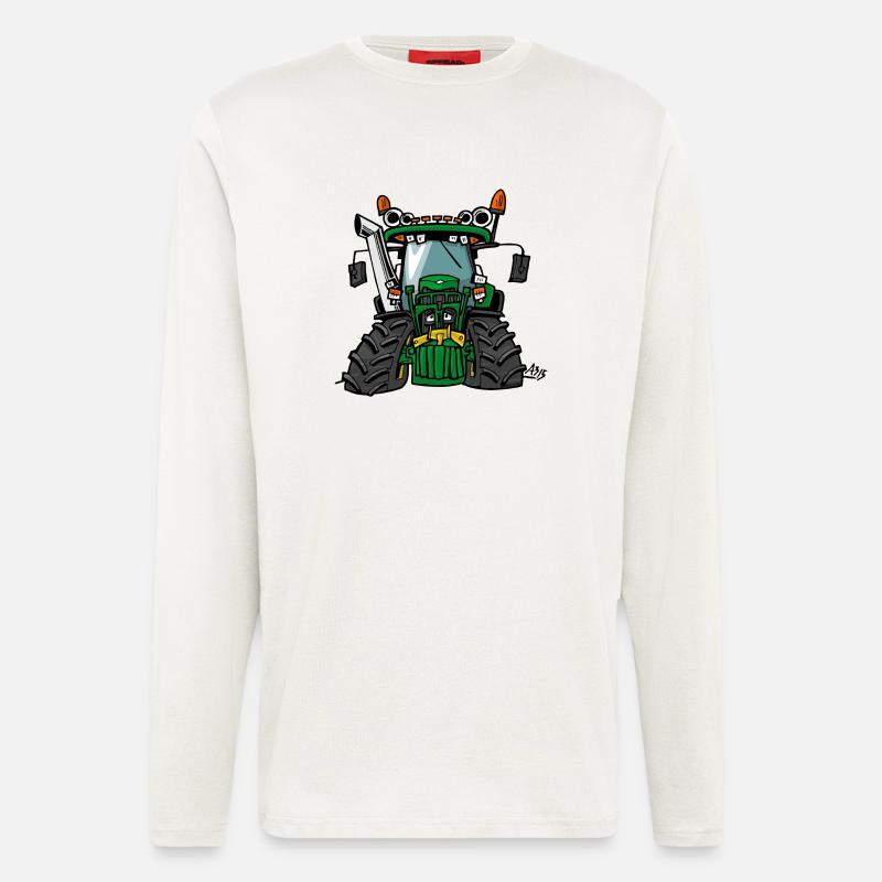 0197 Grüner Traktor 6920S - Langarmshirt - made by SPREAD  - OFF WHITE