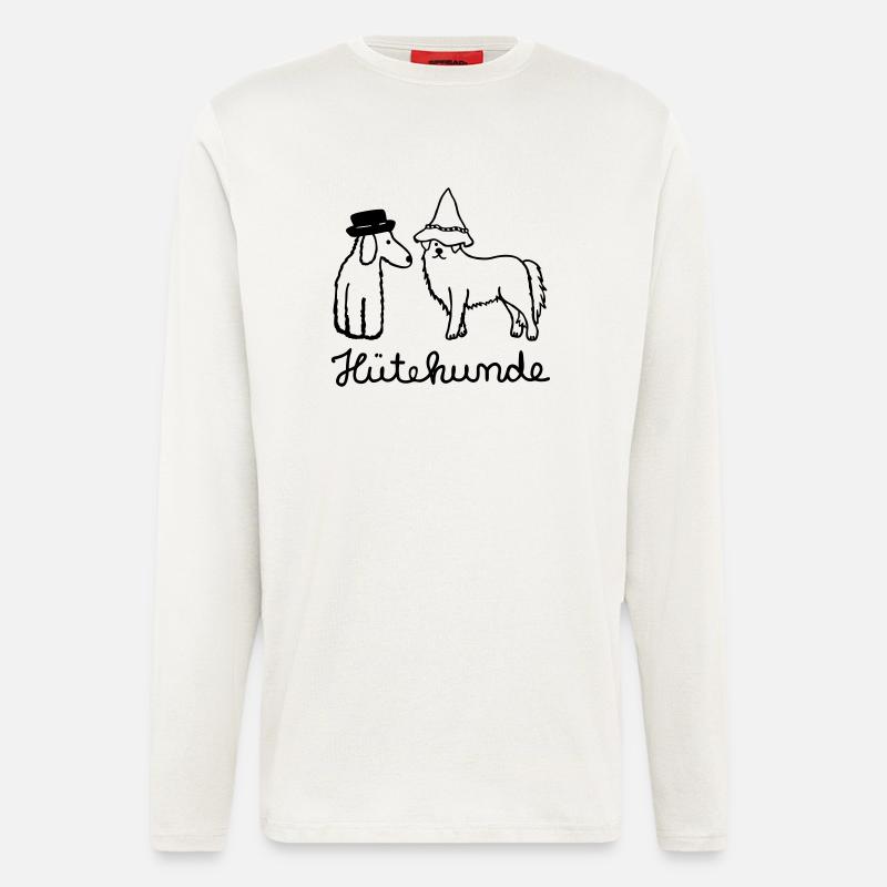 Hütehunde Hunde mit Hut - Langarmshirt - made by SPREAD  - OFF WHITE