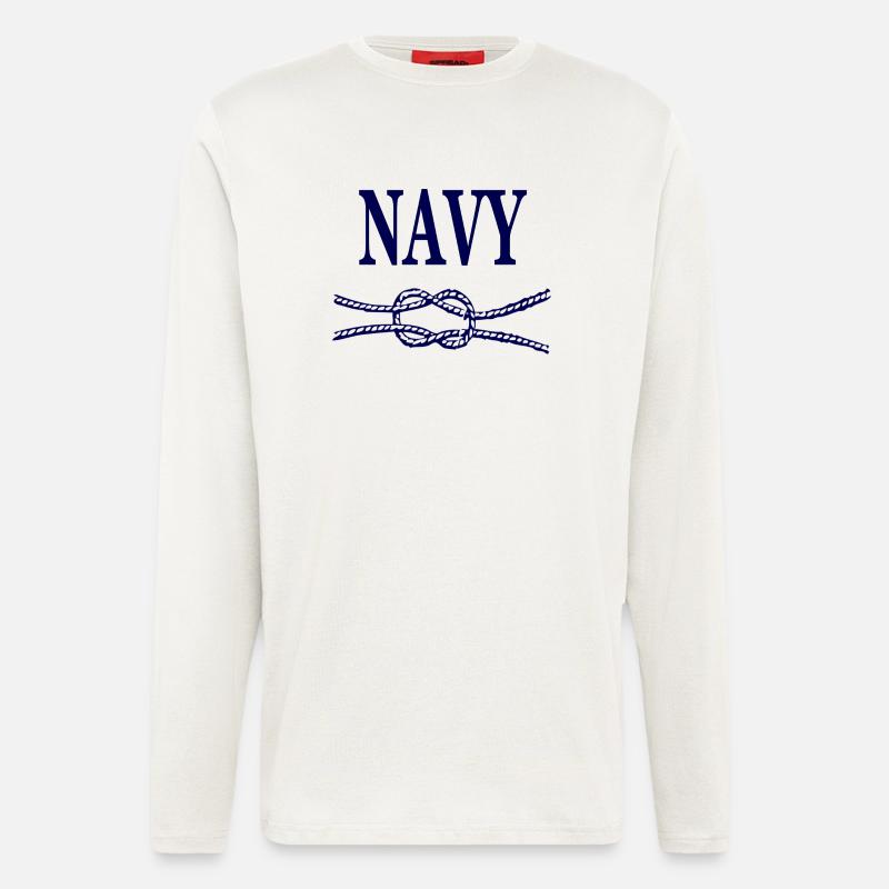 NAVY BLUE SCRIPT - Longsleeve - made by SPREAD  - OFF WHITE