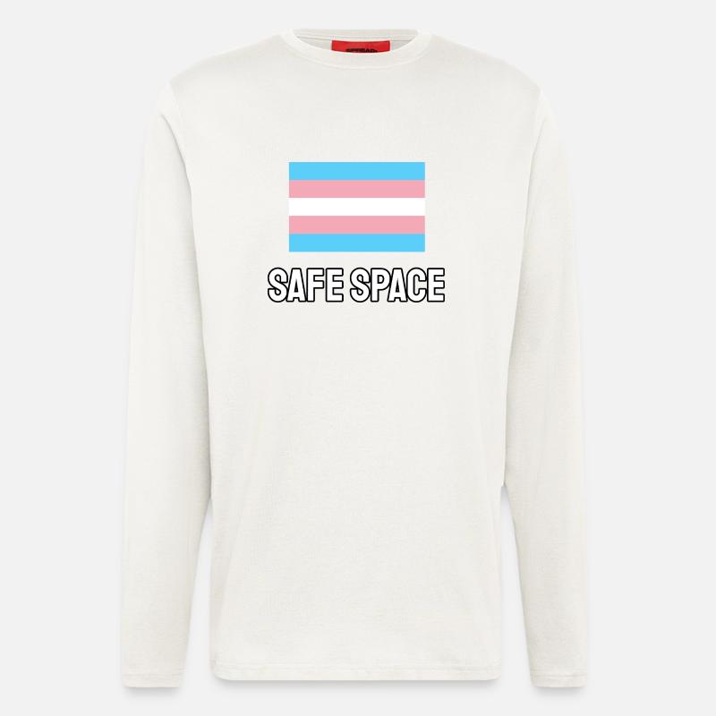 TRANS Safe Space - Transgender Pride - Langarmshirt - made by SPREAD  - OFF WHITE