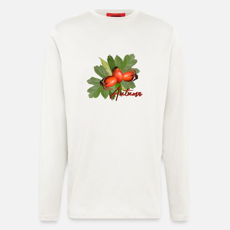 Herbst Herbstblätter - Langarmshirt - made by SPREAD  - OFF WHITE