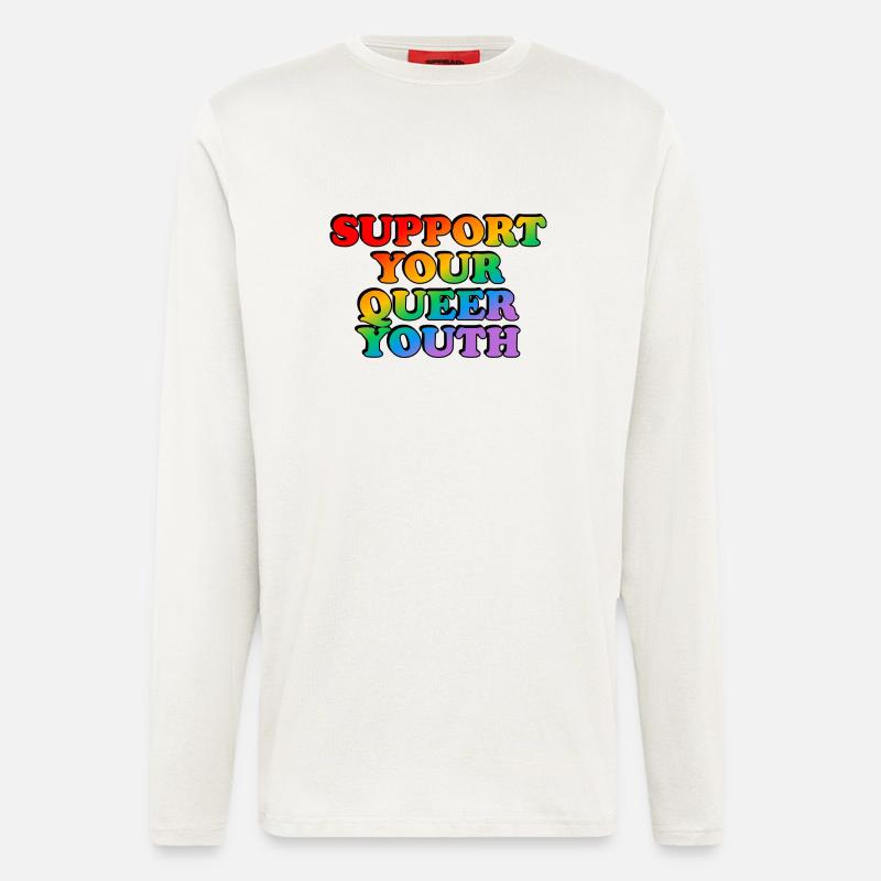 Unterstütze deine queere Jugend - Langarmshirt - made by SPREAD  - OFF WHITE