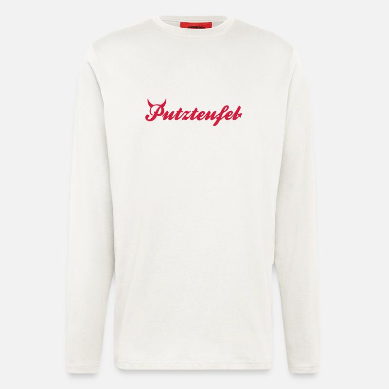 Le démon du ménage - Manches longues bio décontracté fabriqué en UE - OFF WHITE