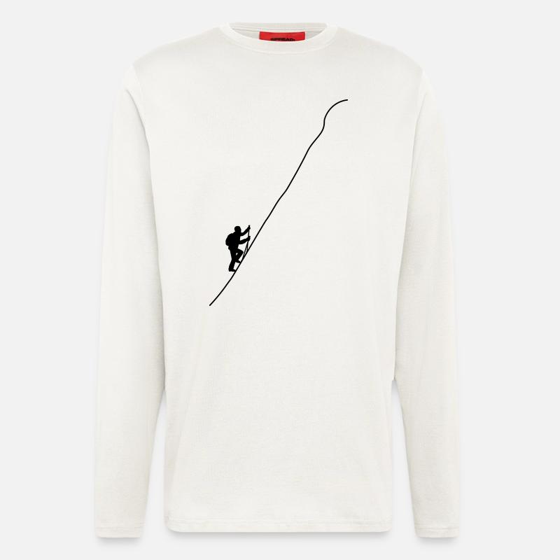 Bergwanderer an steilem Hang - Langarmshirt - made by SPREAD - OFF WHITE