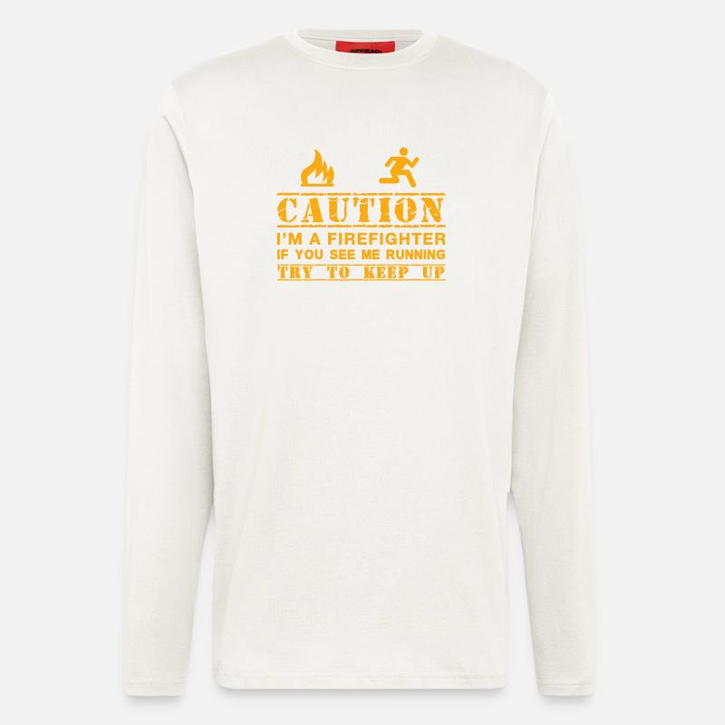 Lustige Feuerwehrmann-Geschenk-Idee - Langarmshirt - made by SPREAD  - OFF WHITE