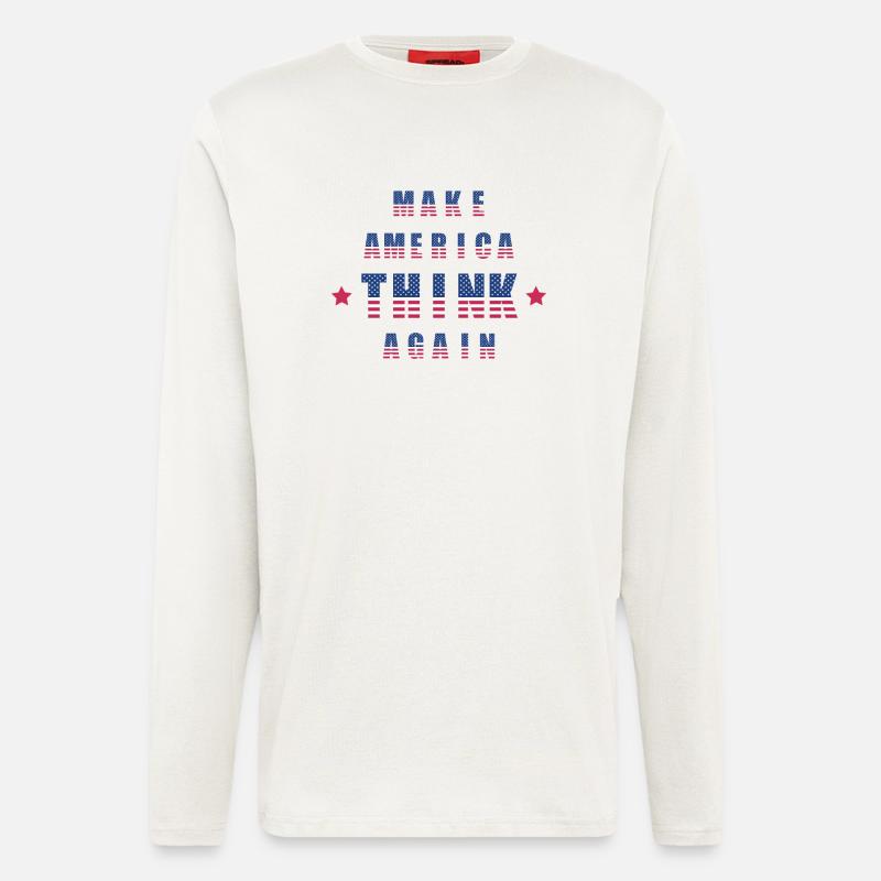 make america think again - Langarmshirt - made by SPREAD - OFF WHITE