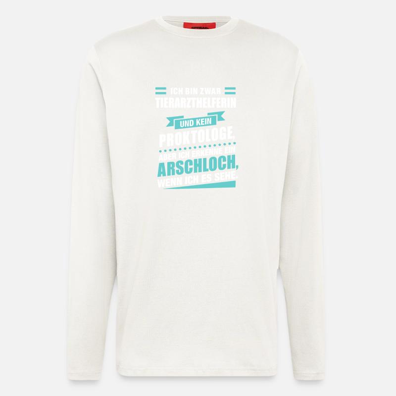 TIERARZTHELFERIN-Geschenk - Langarmshirt - made by SPREAD  - OFF WHITE