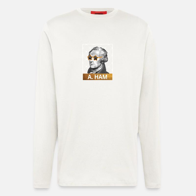 Alexander Hamilton US Gründervater - Langarmshirt - made by SPREAD  - OFF WHITE