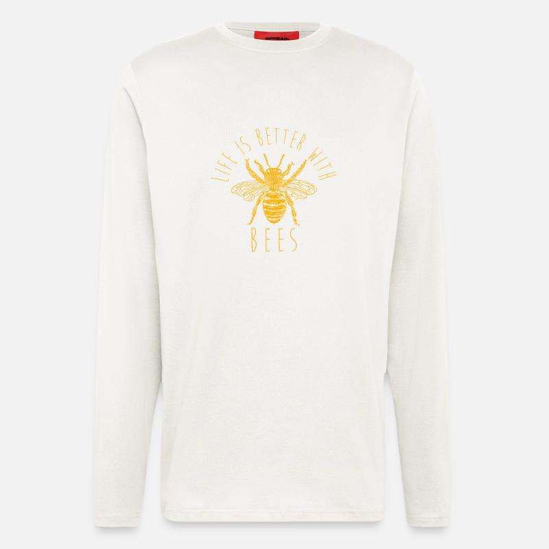 Bee beekeeper gift - Longsleeve - made by SPREAD  - OFF WHITE