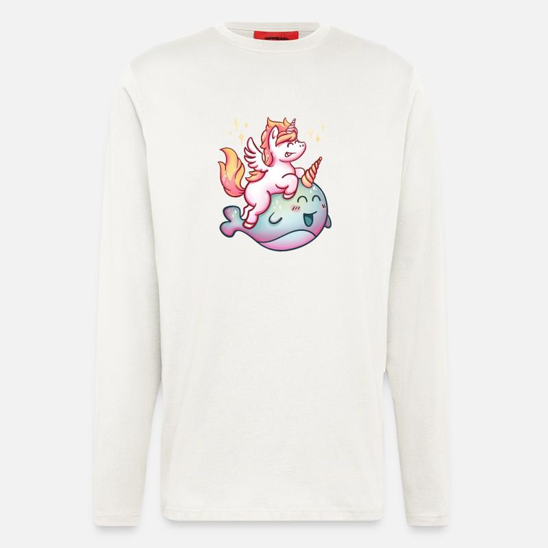 Einhorn narwhal - Langarmshirt - made by SPREAD  - OFF WHITE