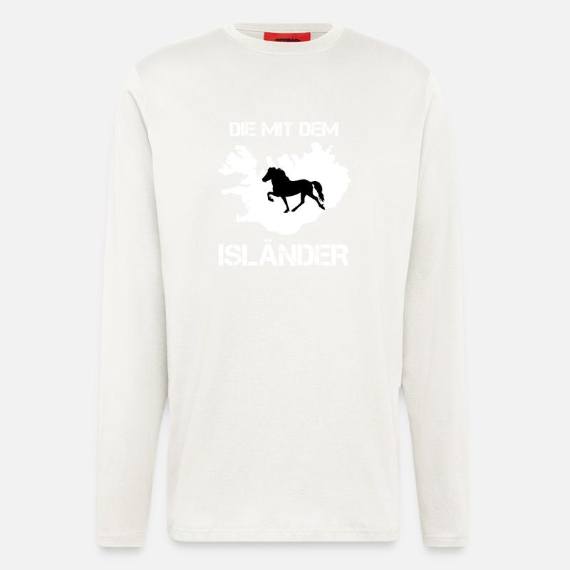 Die mit dem Isländer - Langarmshirt - made by SPREAD  - OFF WHITE