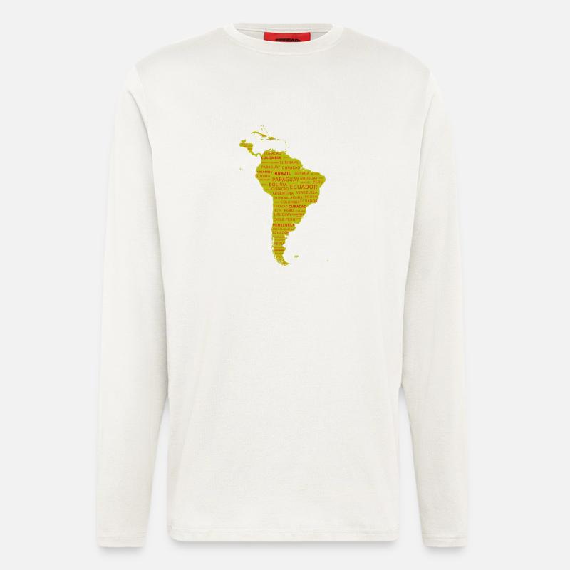Südamerika Kontinent. Geschenkidee. - Langarmshirt - made by SPREAD  - OFF WHITE