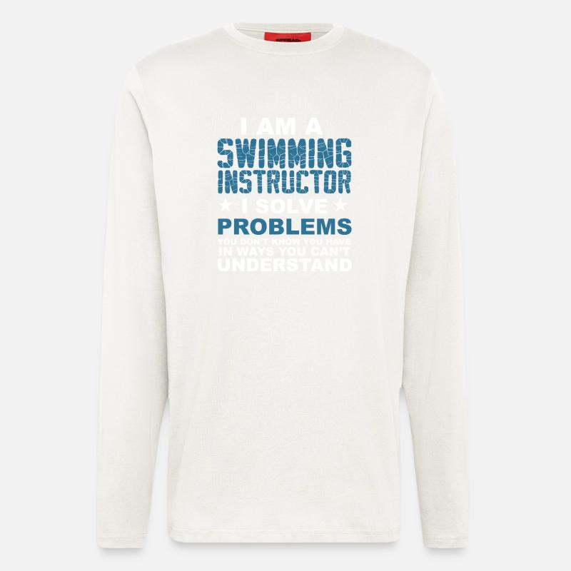 Ich bin ein Schwimmlehrer.. - Geschenk - Langarmshirt - made by SPREAD  - OFF WHITE