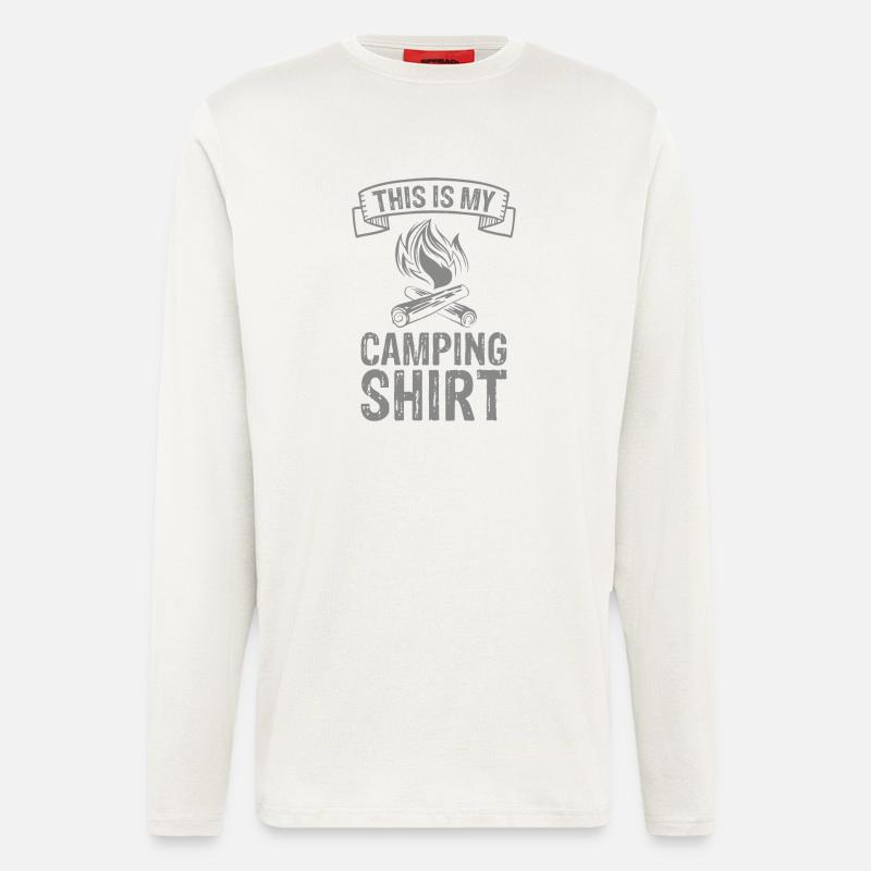 Camping Tent Caravan Campfire Gift - Longsleeve - made by SPREAD  - OFF WHITE