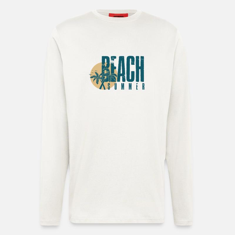 Tee-shirt d'été de plage - Manches longues bio décontracté fabriqué en UE - OFF WHITE