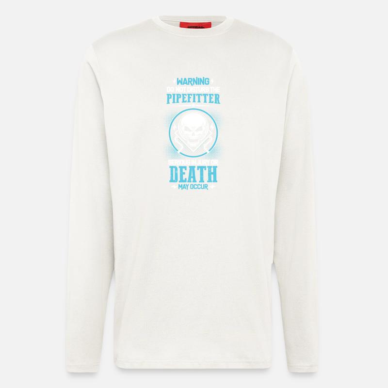 Pipefitter's Warning - Longsleeve - made by SPREAD  - OFF WHITE